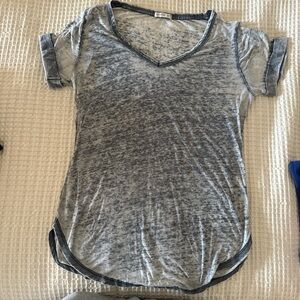 Gray V-Neck Women's Top